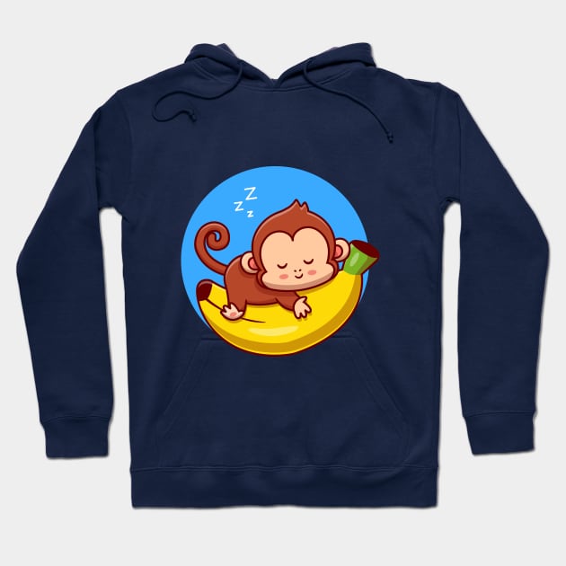 Cute Sleeping Monkey Hoodie by Nessanya